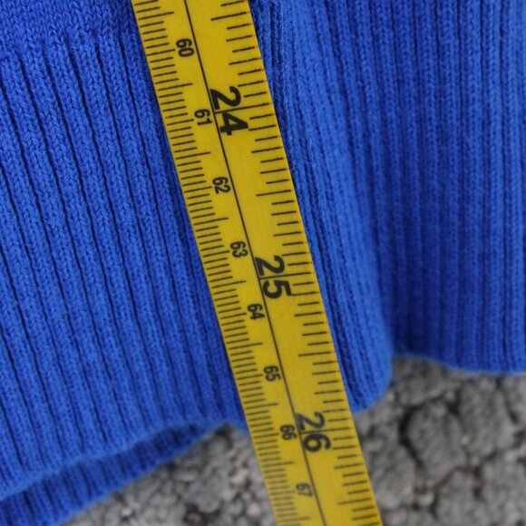 Mad Engine Christmas Sweater Womens Large L Blue Knit Stay Chill Cat Graphic Y2k - Picture 9 of 9